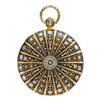 Fine Swiss gold and enamel hunting cased watch Circa 1850