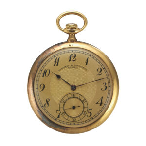 Fine and rare, 18 carat gold keyless Swiss pocket watch Circa 1910