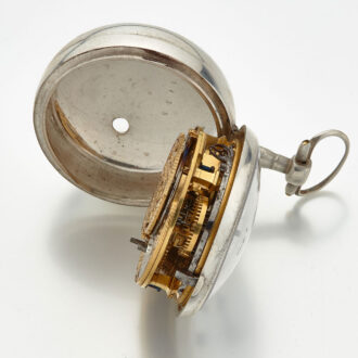 Early Dutch verge watch in a plain silver case Circa 1740