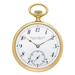 Swiss 18K yellow gold open faced pocket watch Circa 1920