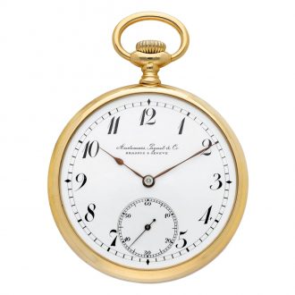 Swiss 18K yellow gold open faced pocket watch Circa 1920