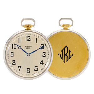 French white and yellow gold open faced watch Circa 1920