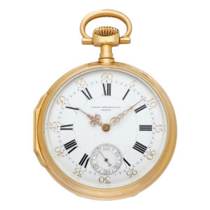 Swiss 18K pink gold open faced keyless lever watch Circa 1893