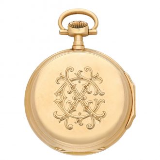 Swiss 18K pink gold open faced keyless lever watch Circa 1893