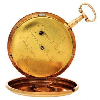 French 18K yellow gold quarter repeating à toc watch Circa 1789