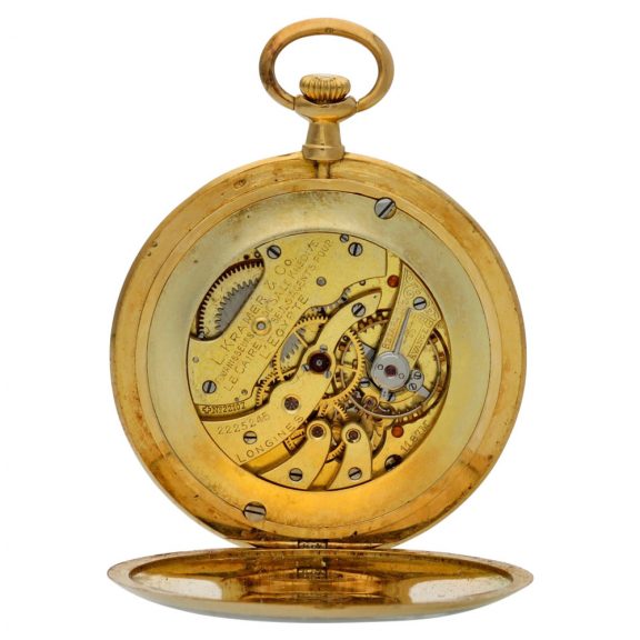 Swiss gold open faced watch for the Egyptian market Circa 1940 Swiss gold open faced watch for the Egyptian market Circa 1940