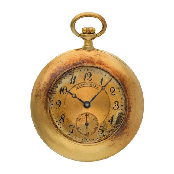 Swiss gold open faced watch for the Egyptian market Circa 1940 Swiss gold open faced watch for the Egyptian market Circa 1940