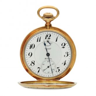 American yellow gold watch with up and down indication Circa 1908