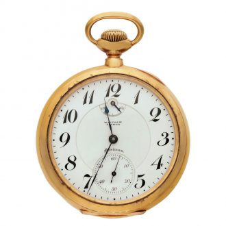 American yellow gold watch with up and down indication Circa 1908