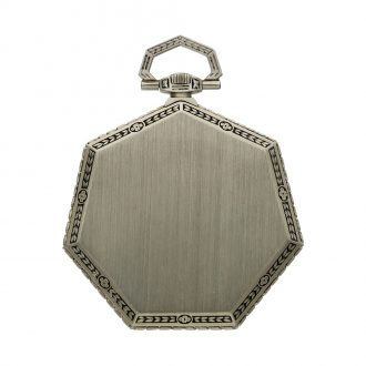 Swiss white gold heptagonal open faced pocket watch Circa 1910 Swiss white gold heptagonal open faced pocket watch Circa 1910