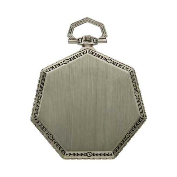 Swiss white gold heptagonal open faced pocket watch Circa 1910 Swiss white gold heptagonal open faced pocket watch Circa 1910