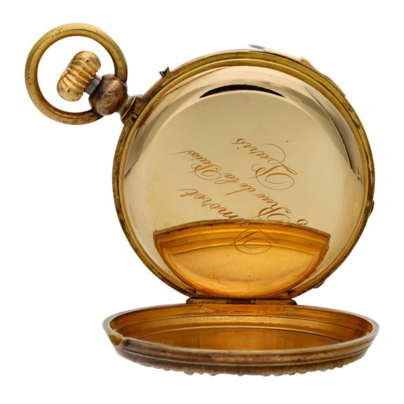 Swiss gold and diamond set minute repeating watch Circa 1920 Swiss gold and diamond set minute repeating watch Circa 1920