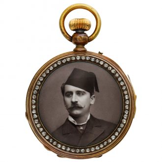 Swiss gold and diamond set minute repeating watch Circa 1920