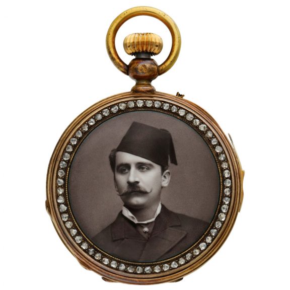 Swiss gold and diamond set minute repeating watch Circa 1920 Swiss gold and diamond set minute repeating watch Circa 1920