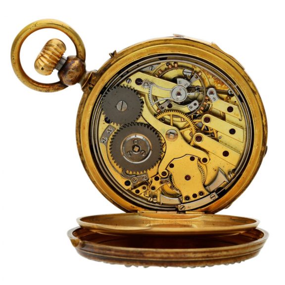 Swiss gold and diamond set minute repeating watch Circa 1920 Swiss gold and diamond set minute repeating watch Circa 1920