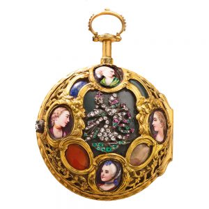 Fine English gold and hardstone repeating watch Circa 1770