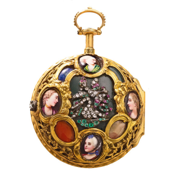 Fine English gold and hardstone repeating watch Circa 1770