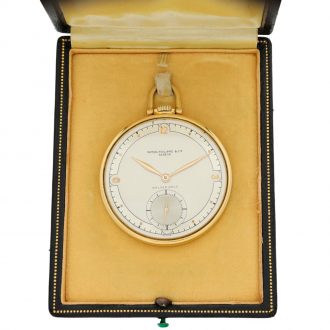 Swiss 18K yellow gold open faced lever pocket watch Circa 1937