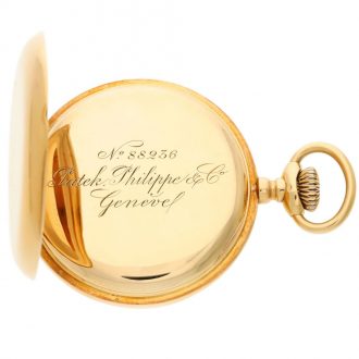 Swiss 18K gold hunting cased keyless lever watch Circa 1890