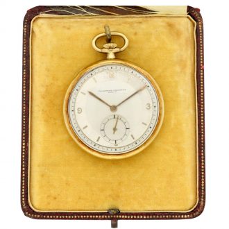 Swiss 18K yellow gold open faced lever pocket watch Circa 1935
