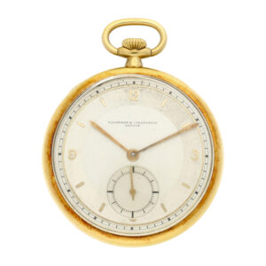 Swiss 18K yellow gold open faced lever pocket watch Circa 1935