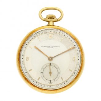 Swiss 18K yellow gold open faced lever pocket watch Circa 1935