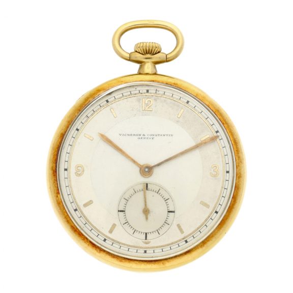 Swiss 18K yellow gold open faced lever pocket watch Circa 1935