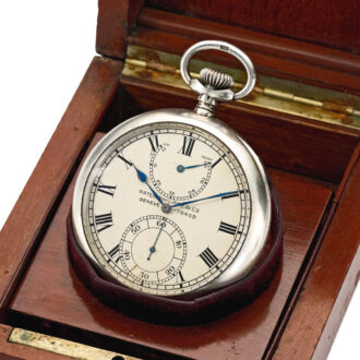 Large Swiss silver open faced lever deck watch Circa 1921