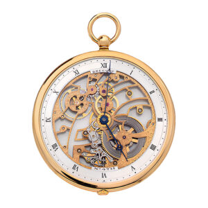 Elegant Swiss 18K gold skeleton lever pocket watch Circa 1985