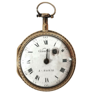 French gold open faced verge pocket watch with key Circa 1790