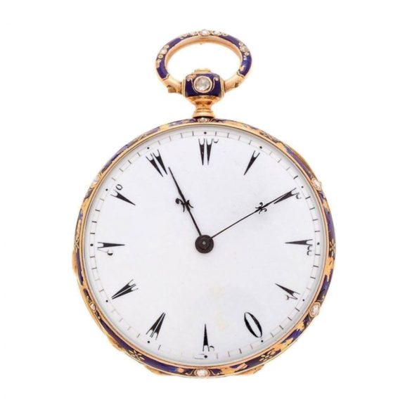 Swiss gold and enamel watch for the Turkish market Circa 1840 Swiss gold and enamel watch for the Turkish market Circa 1840