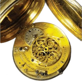 French vermeil and silver hunting cased pocket watch Circa 1819
