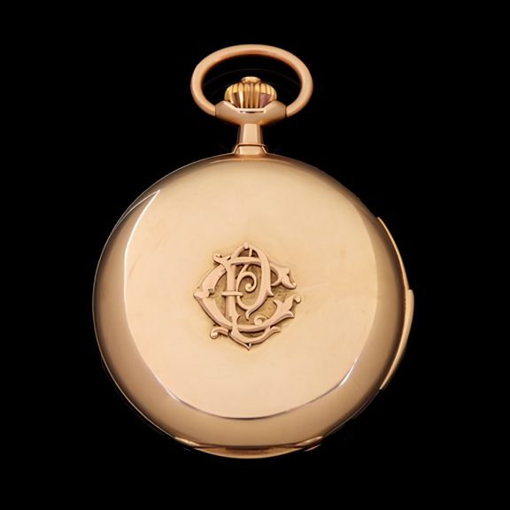 Swiss 18K gold hunting cased minute repeater Circa 1900 Swiss 18K gold hunting cased minute repeater Circa 1900