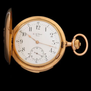 Swiss 18K gold hunting cased minute repeater Circa 1900