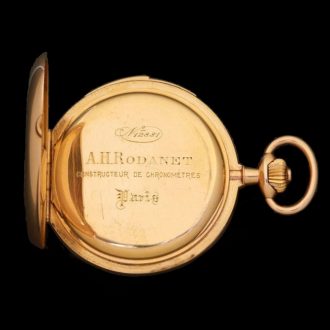 Swiss 18K gold hunting cased minute repeater Circa 1900 Swiss 18K gold hunting cased minute repeater Circa 1900