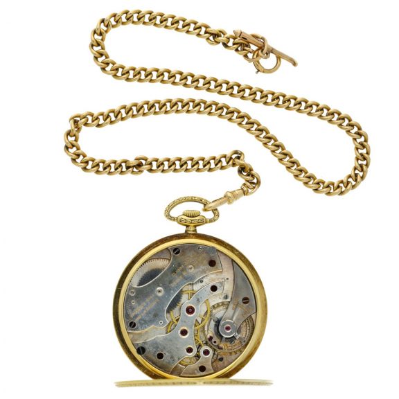 Swiss gold open faced keyless lever watch Circa 1925 Swiss gold open faced keyless lever watch Circa 1925