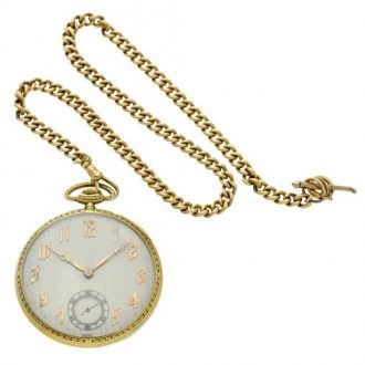 Swiss gold open faced keyless lever watch Circa 1925