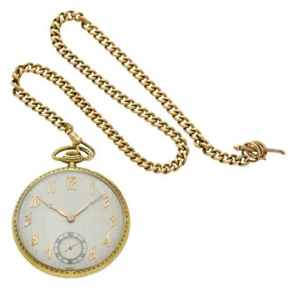 Swiss gold open faced keyless lever watch Circa 1925 Swiss gold open faced keyless lever watch Circa 1925