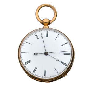French 18K yellow gold open faced lever watch Circa 1850