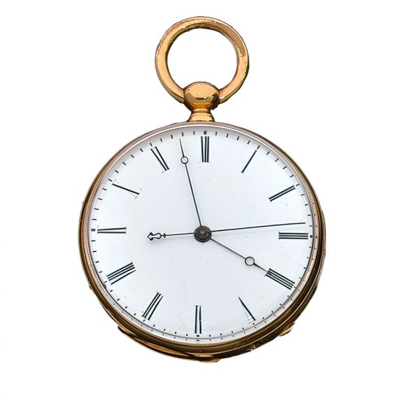 French 18K yellow gold open faced lever watch Circa 1850