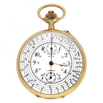 French gold chronograph with tachometer and telemeter Circa 1910