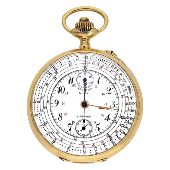 French gold chronograph with tachometer and telemeter Circa 1910