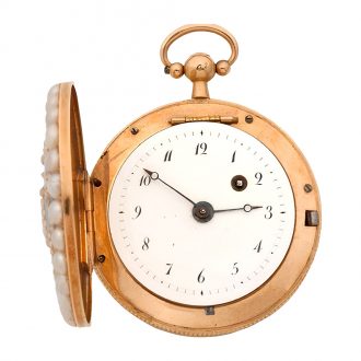 French 18K gold and blue enamel lady’s pendant watch Circa 1810