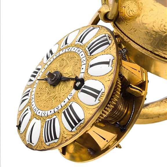 Rare and beautiful French gilded brass and metal pocket watch Circa 1690 Rare and beautiful French gilded brass and metal pocket watch Circa 1690