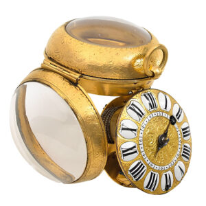 Rare and beautiful French gilded brass and metal pocket watch Circa 1690