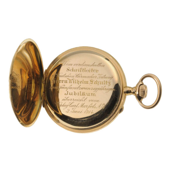 German gold Glashütte cased pocket watch Circa 1912 German gold Glashütte cased pocket watch Circa 1912