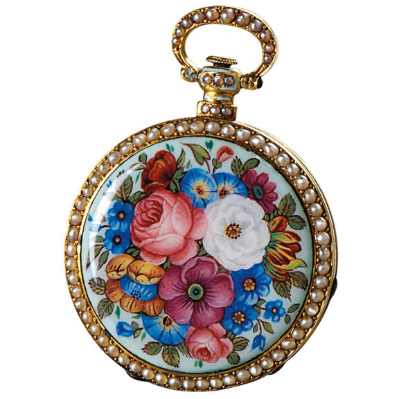Swiss ornamental gold enamel lady's watch Circa 1810