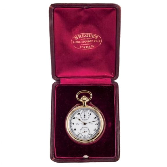 Swiss 18K gold open faced pocket watch with chronograph Circa 1900 Swiss 18K gold open faced pocket watch with chronograph Circa 1900