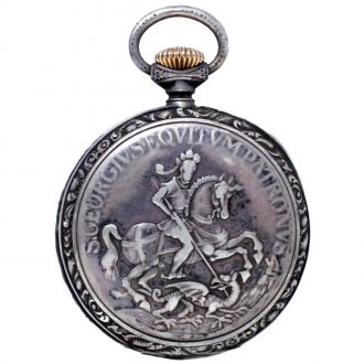 Unusuel Swiss silver open faced keyless pocket watch Circa 1890