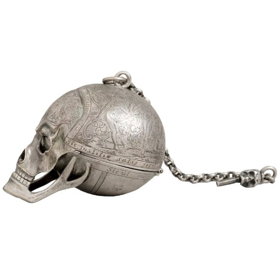 French silver Memento Mori skull form watch Circa 1750 French silver Memento Mori skull form watch Circa 1750